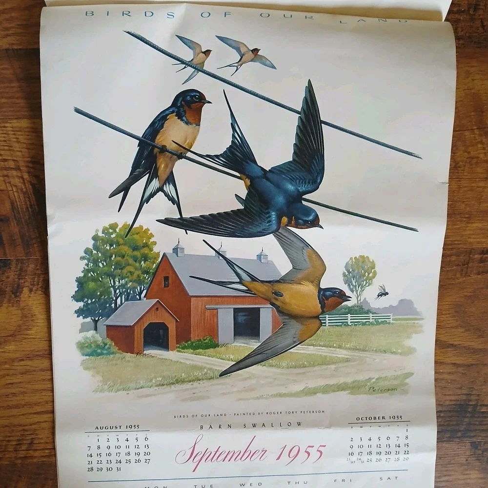 Vtg 1955 Birds Of Our Land Advertising Calendar Morrell Pride Meats Recipe READ